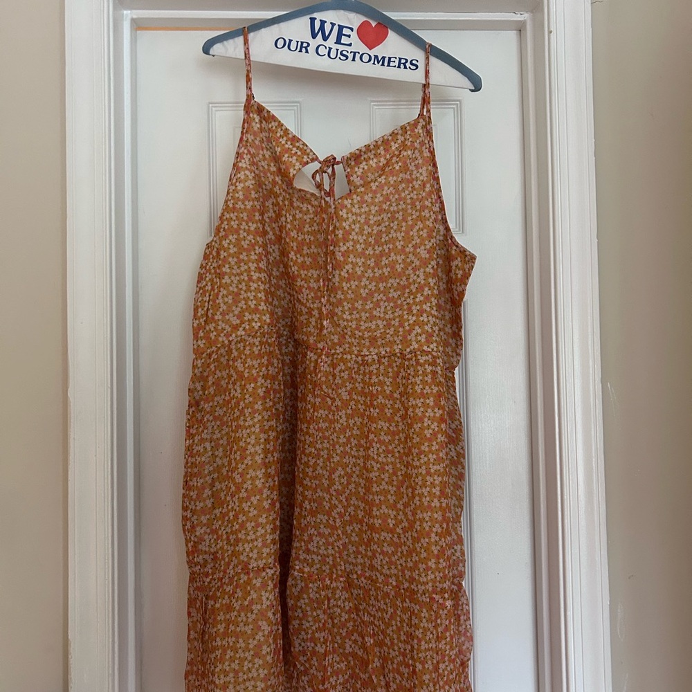 Madewell X Reistor Floral Orange Cami Dress - Picture 6 of 7
